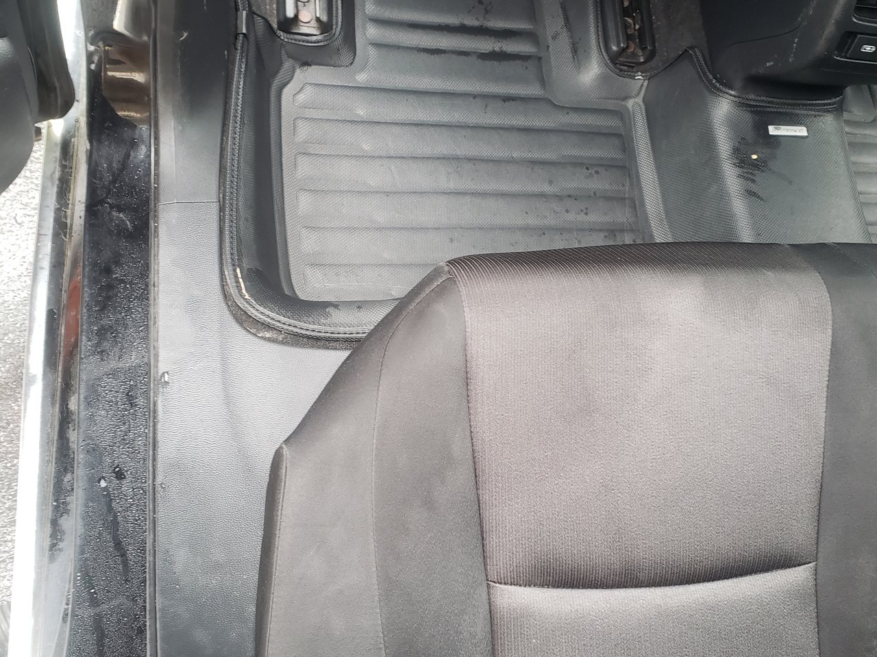 Freshly cleaned cloth front seat